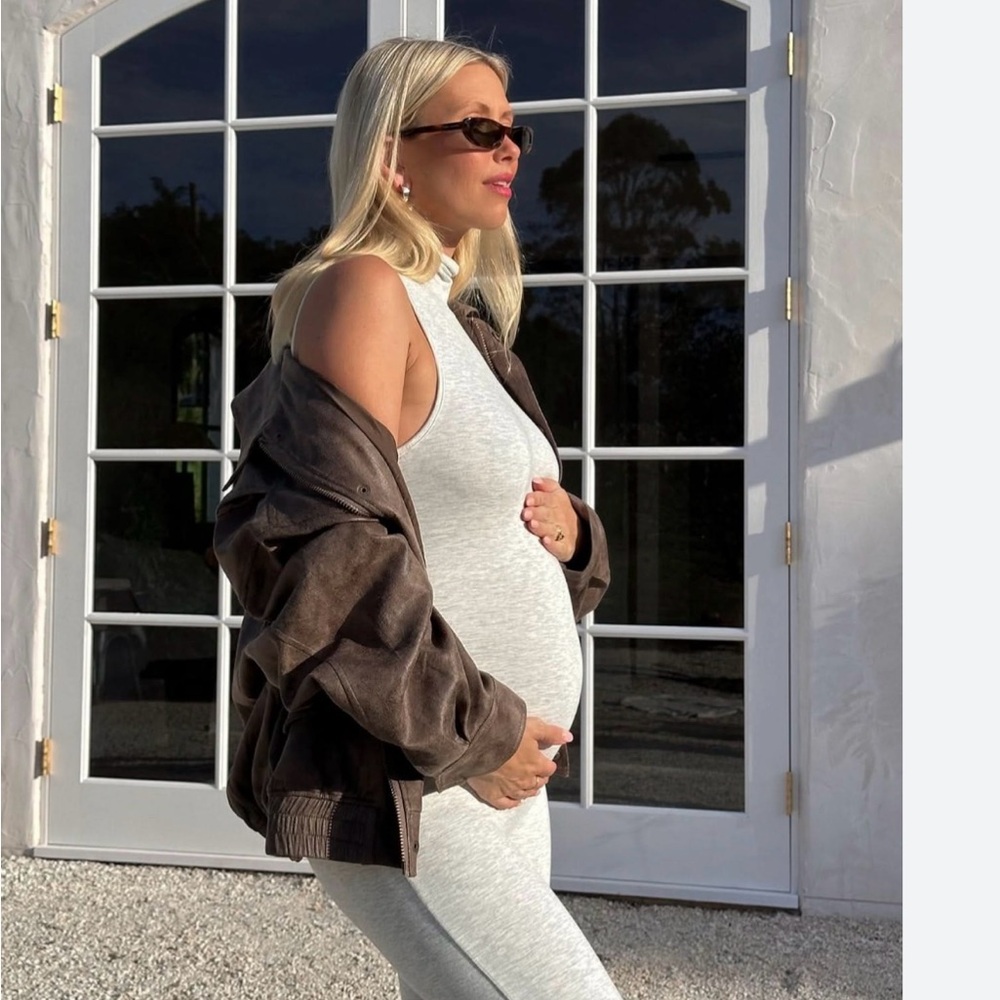 Gray Sleeveless Maternity jumpsuit